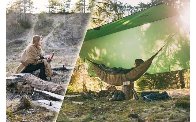 Amazonas 2in1 Hängematte Underquilt-Poncho Braun